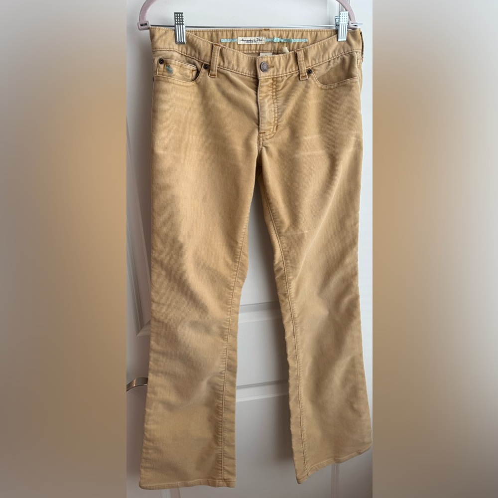Abercrombie & Fitch Y2K Low Rise Bootcut Tan Corduroy Pants 00s Casual size 6